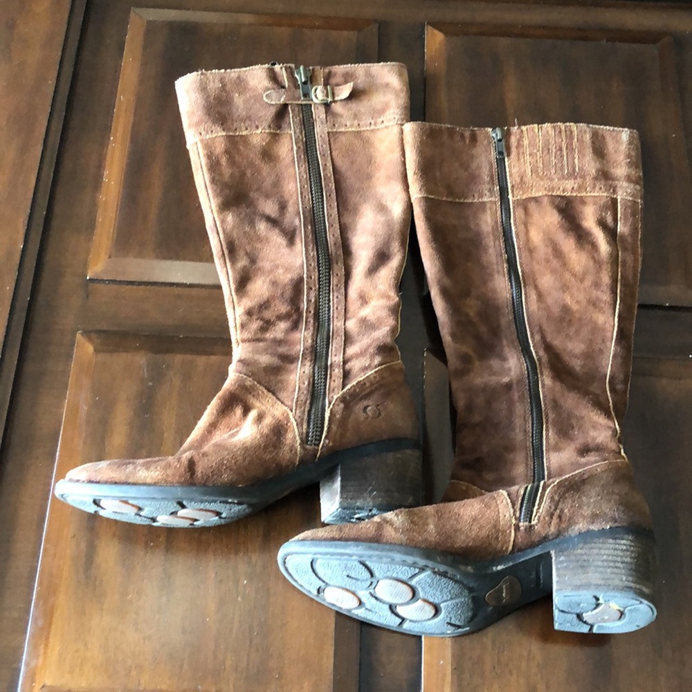 Women’s size 8 medium brown leather born zip up boots - Picture 3 of 12